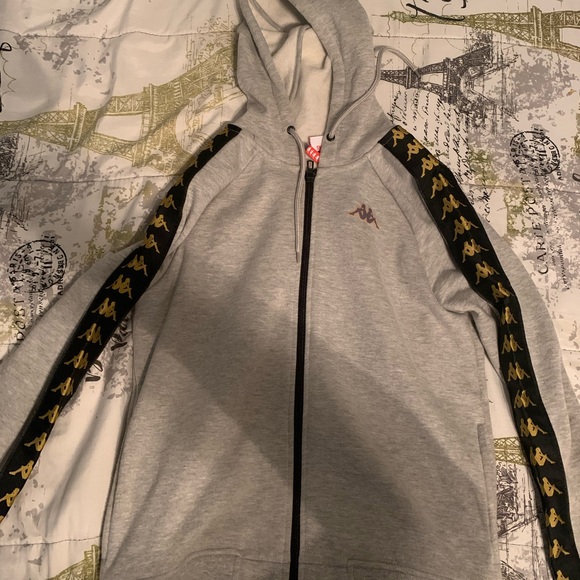 Grey Kappa Zip Up Hoodie - Picture 3 of 4